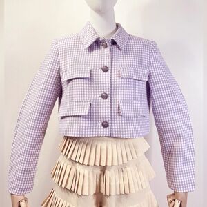 Zara Lilac Checkered Jacket